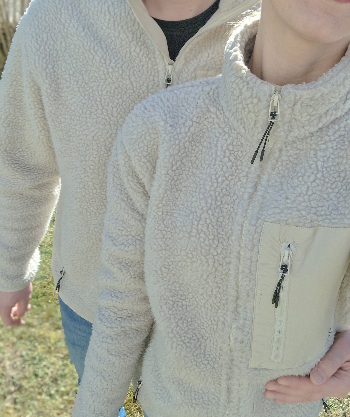 Partnerlook "Teddy-Fleecejacke" für Frauen&Männer in Beige
