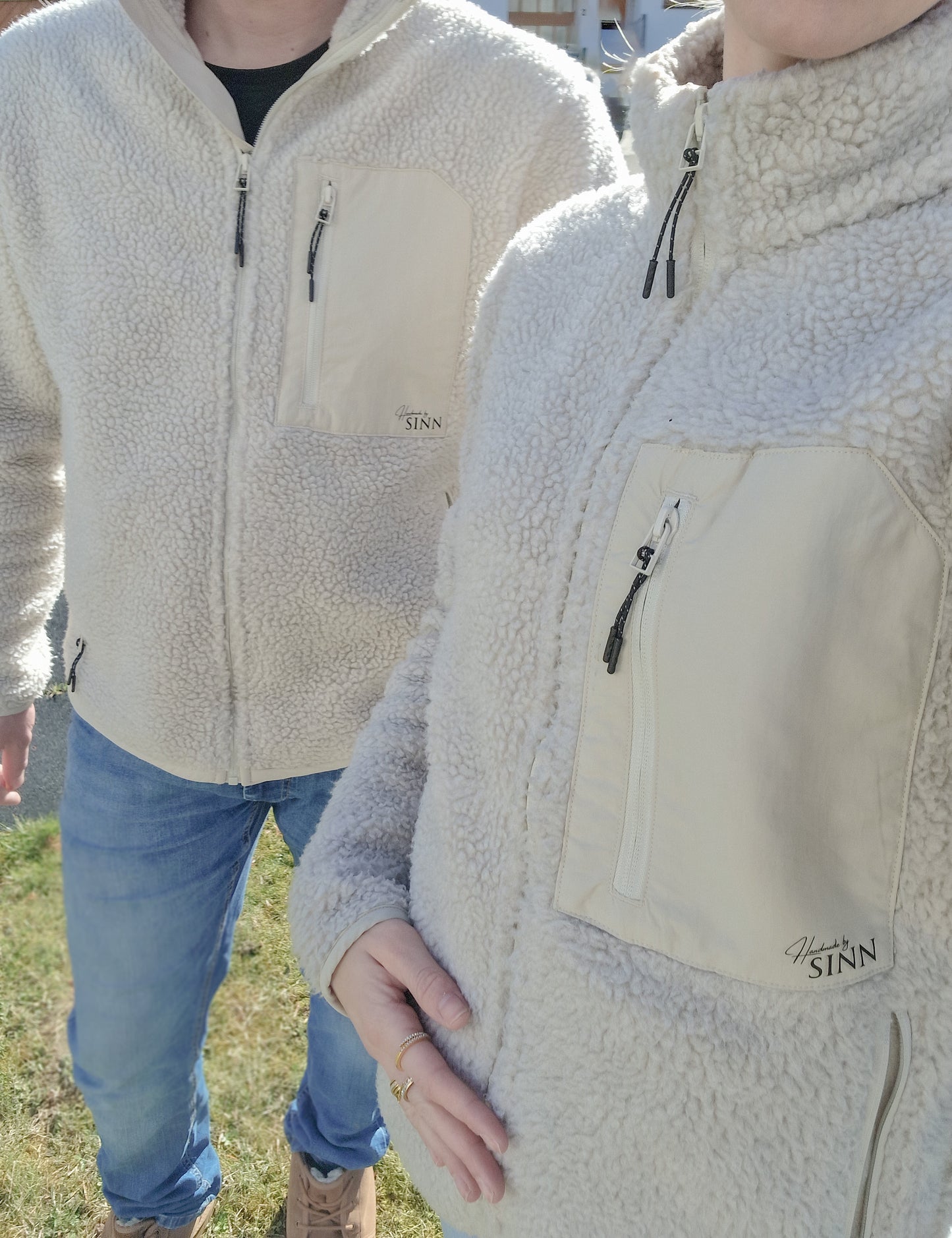Partnerlook "Teddy-Fleecejacke" für Frauen&Männer in Beige