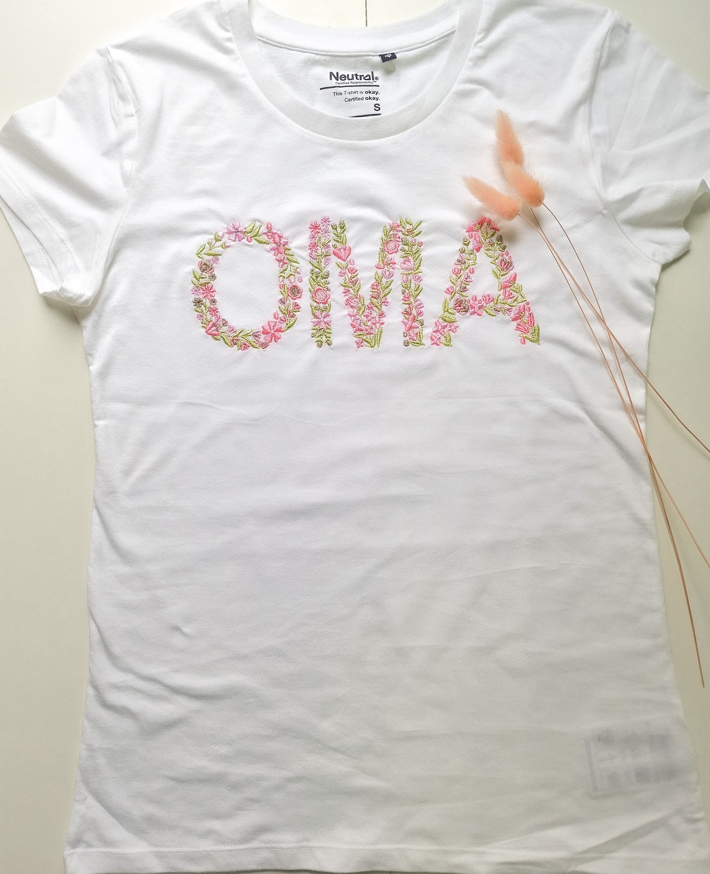 Damen Sweater/Tshirt "OMA" Blumestick Nr.2 Rosa