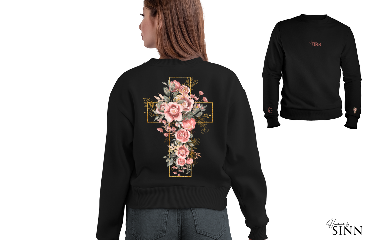 Damen Sweater "God bless you"