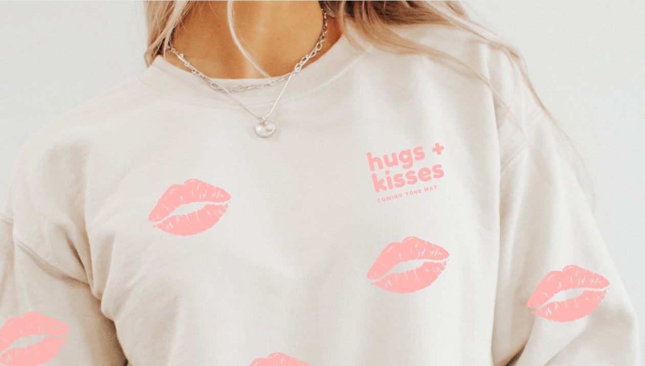 Damen Sweater/Tshirt "hugs & kisses"
