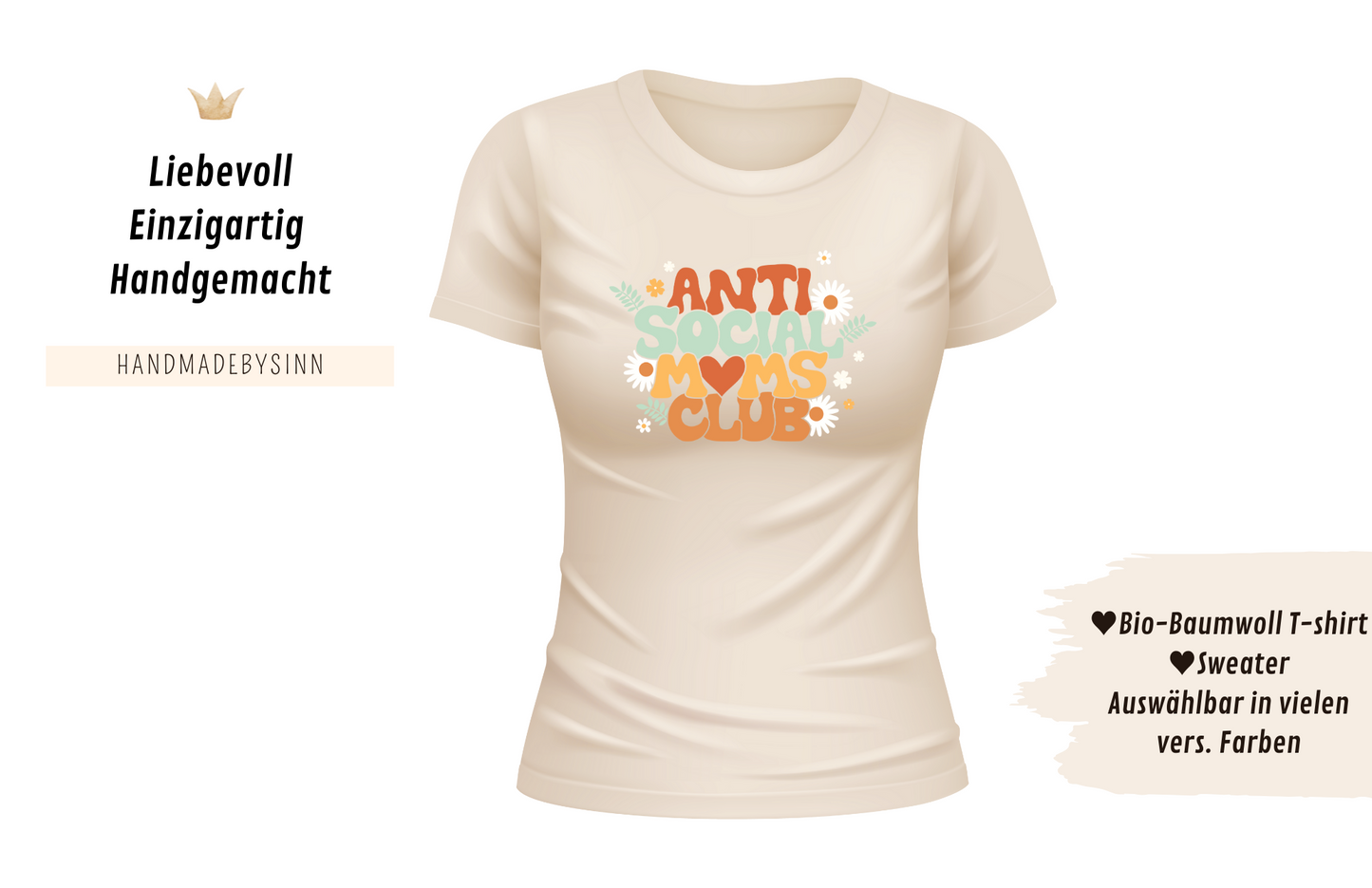 Damen Sweater/Tshirt "Anti Social Moms Club"