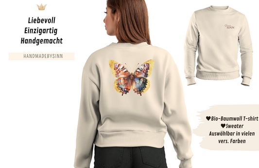 Damen Sweater/Tshirt "Gold Butterfly"