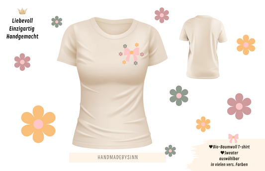 Damen Sweater/Tshirt "Flowers pastell"