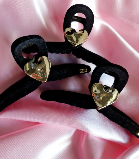 Haarklammer "Black Heart"