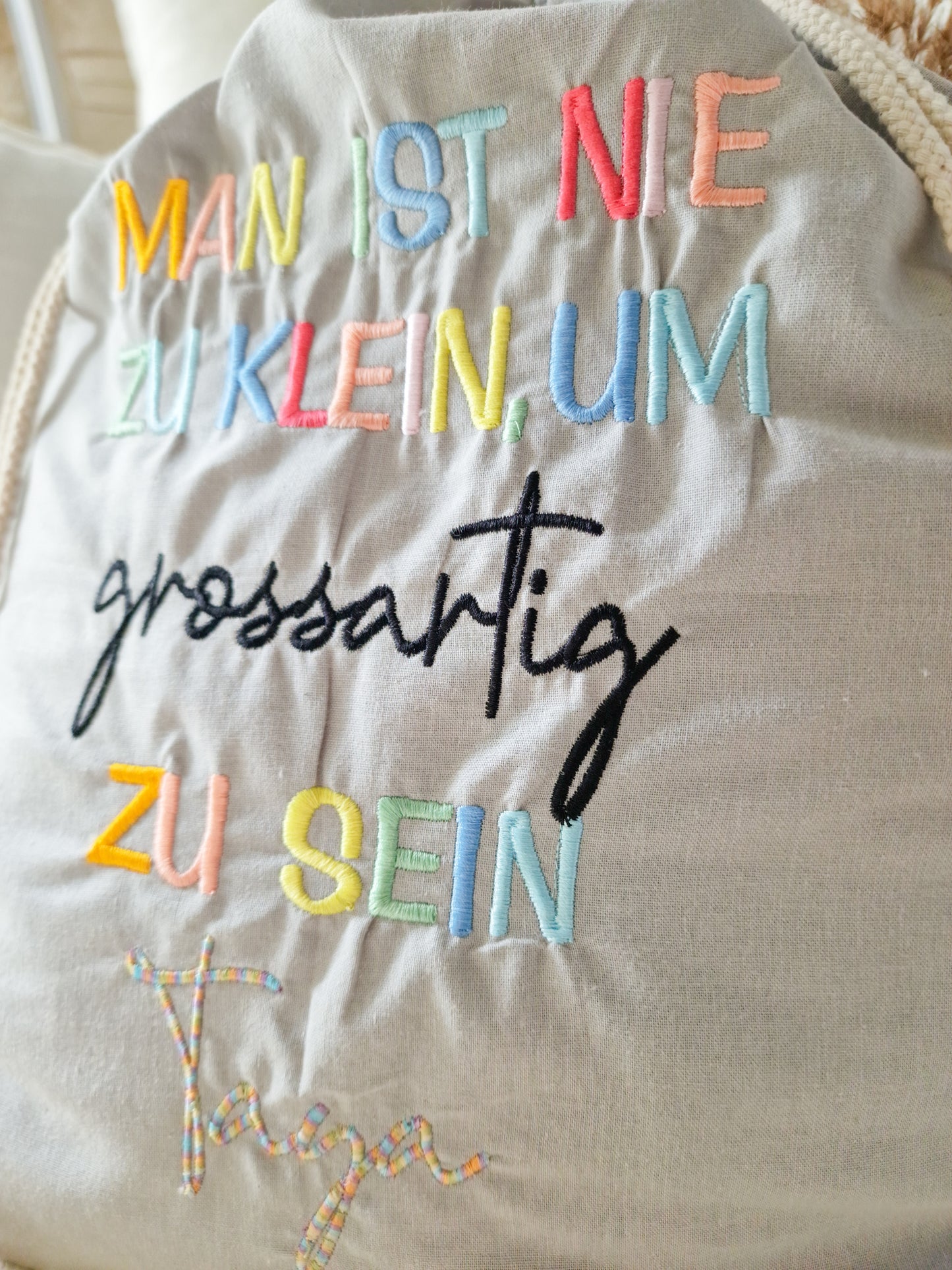 Rucksack "Man ist nie zu klein, um großartig zu sein"