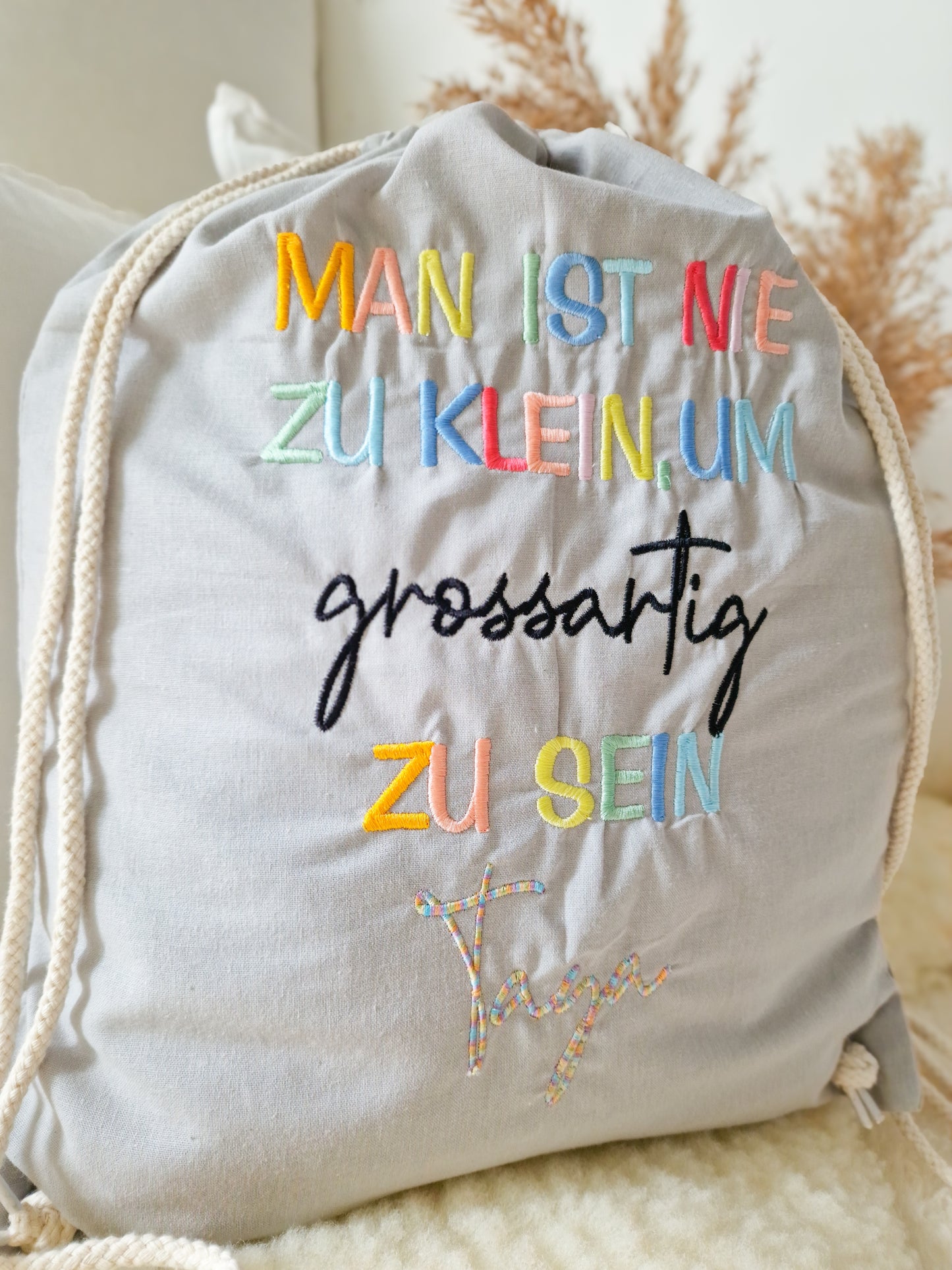 Rucksack "Man ist nie zu klein, um großartig zu sein"