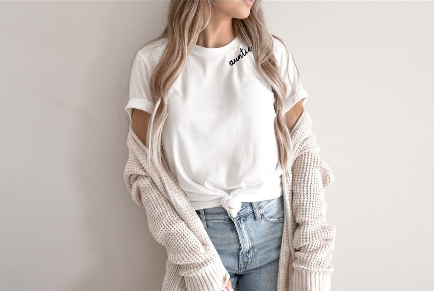 Damen Sweater/Tshirt "Auntie" [Tante] geschwungen