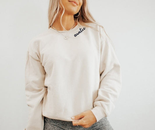 Damen Sweater/Tshirt "Auntie" [Tante] geschwungen