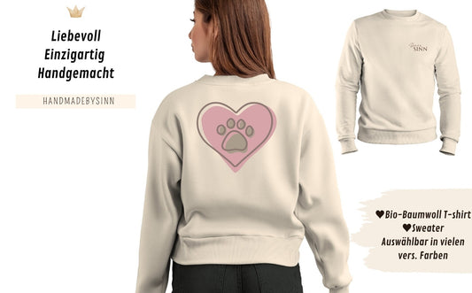 Damen Sweater/Tshirt "PfotenHerz♥"