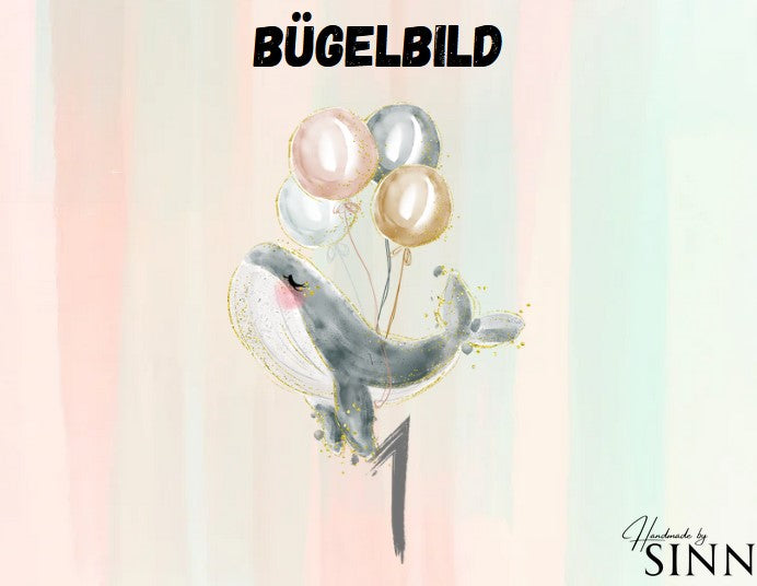 Bügelbild  "Wal" erster Geburtstag Baby, Kleinkind