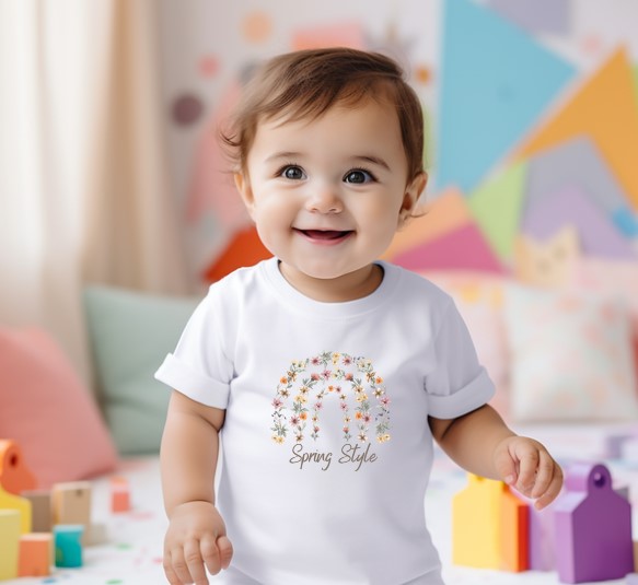 Kopie von Bügelbild  "Spring Style" Blütenregenbogen