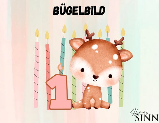 Bügelbild  "Reh " erster Geburtstag