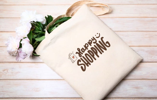 Baumwolltasche "Happy Shopping"