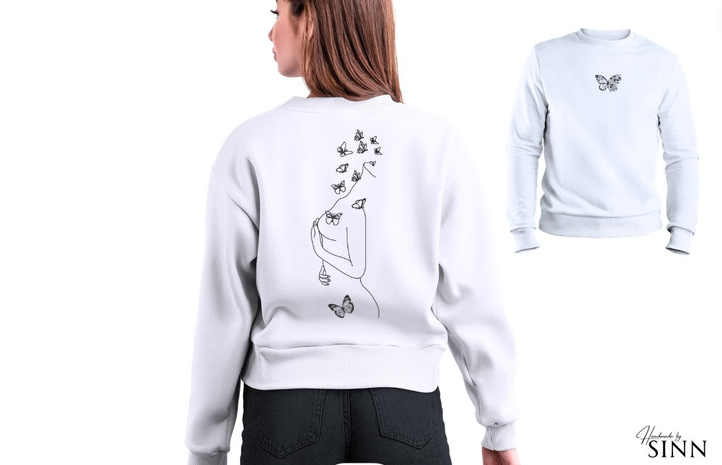 Damen Sweater "Line Art Female Body"