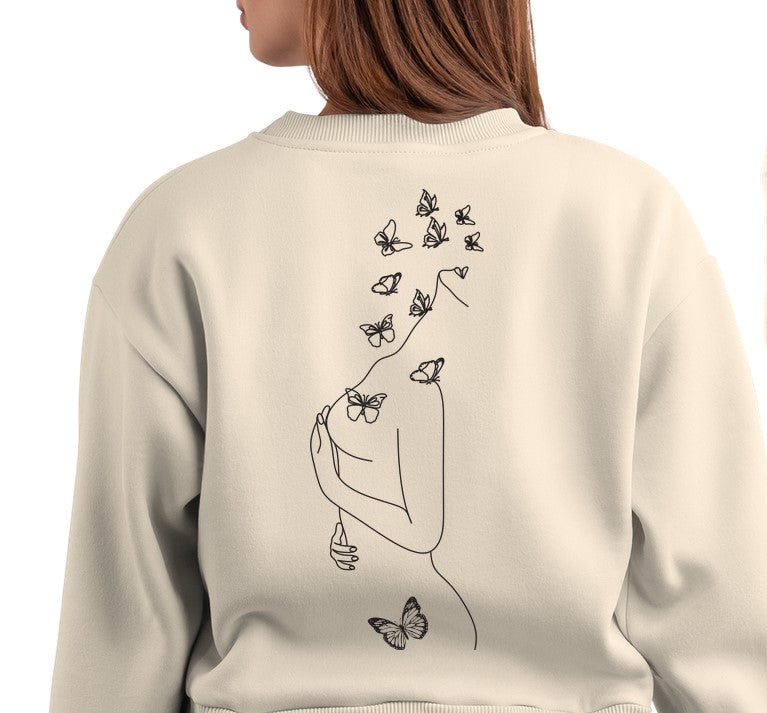 Damen Sweater "Line Art Female Body"