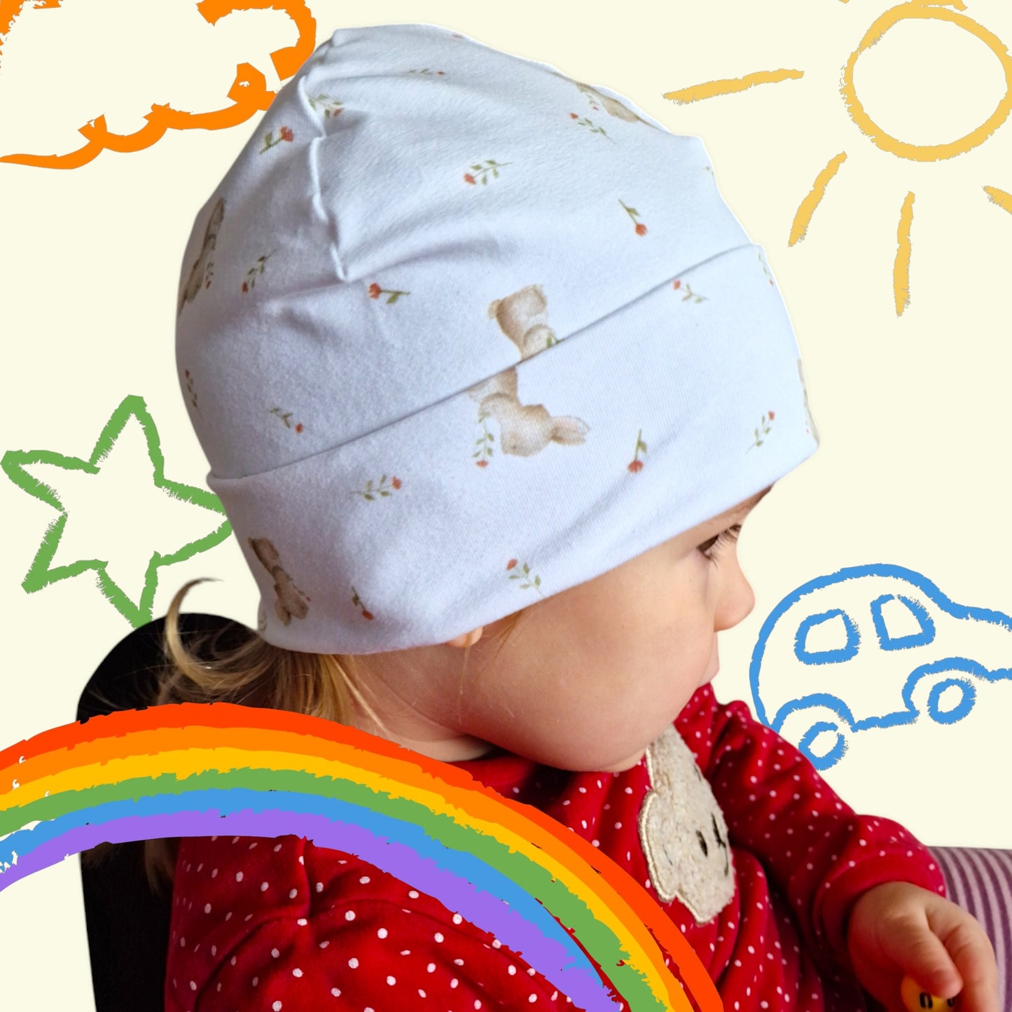 Beanie "Hase" für Babys & Kinder